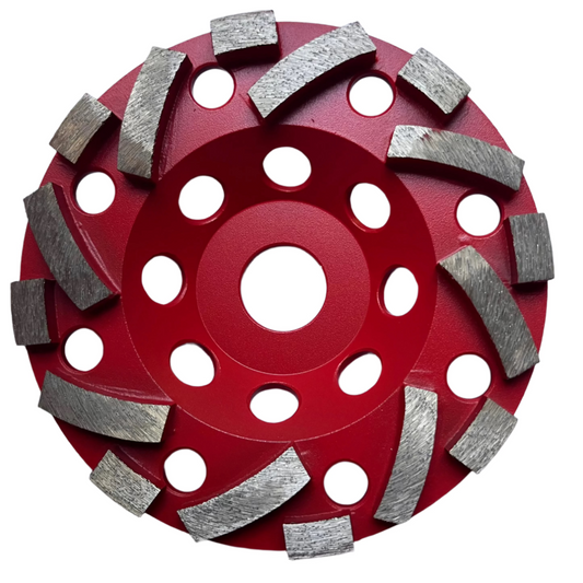 Diamond Cup Wheel: 5″ 8+8 Segment, 6mm 16# (Soft Bond)