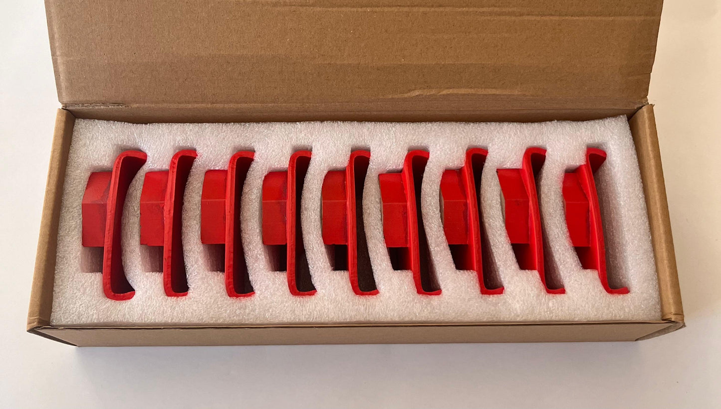 HTC set: 8mm 16/25# Soft Bond Single Shark Diamond Segments Pkg. 9