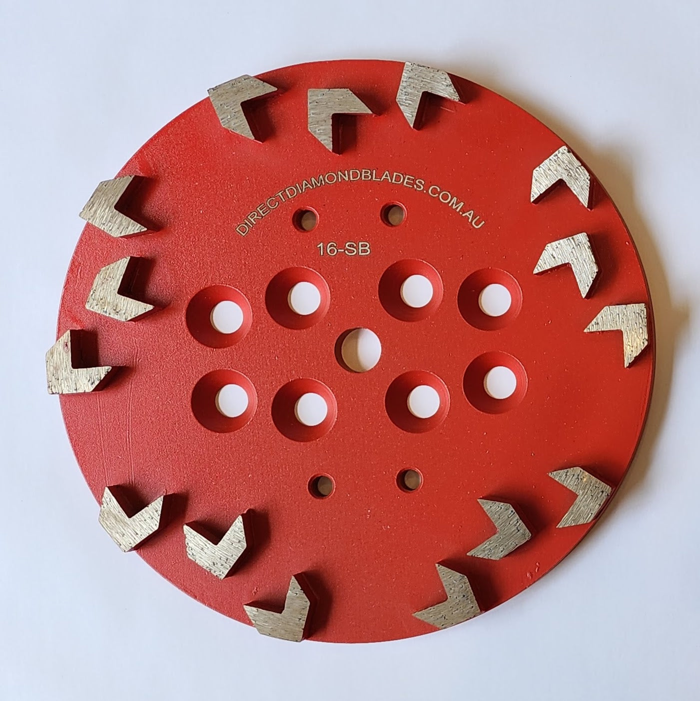 Diamond Grinding Plate: 10″ 16# Soft Bond 15-Segment Arrow (10mm thickness)