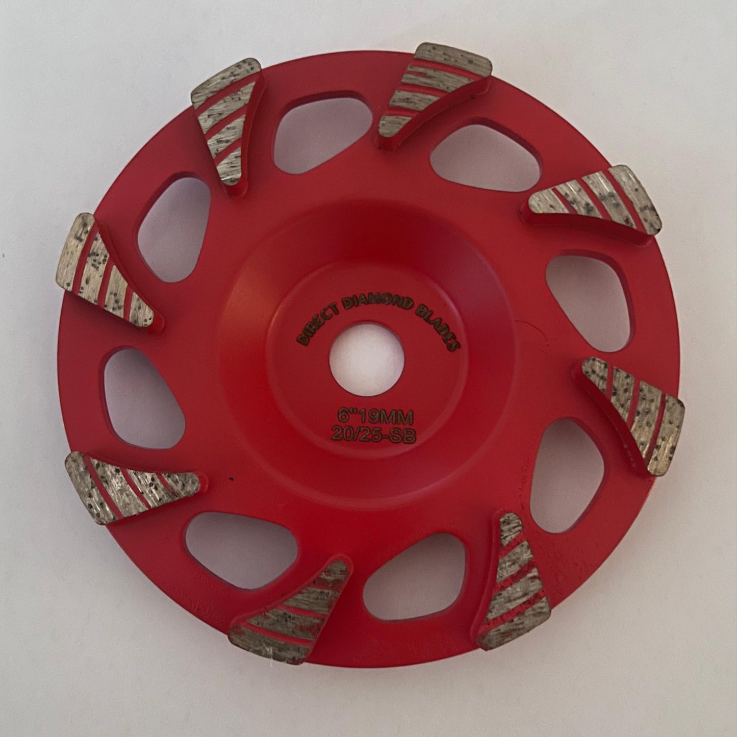 Diamond Cup Wheel: 6" 8 Segment Universal Cup Wheel 20/25# (Soft Bond)